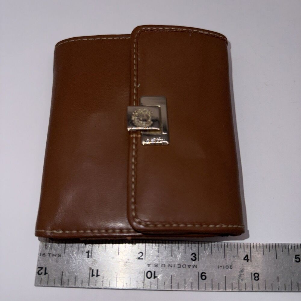 Liz Claiborne Vtg Trifold Cognac Brown Leather VTG Wallet - Picture 5 of 6